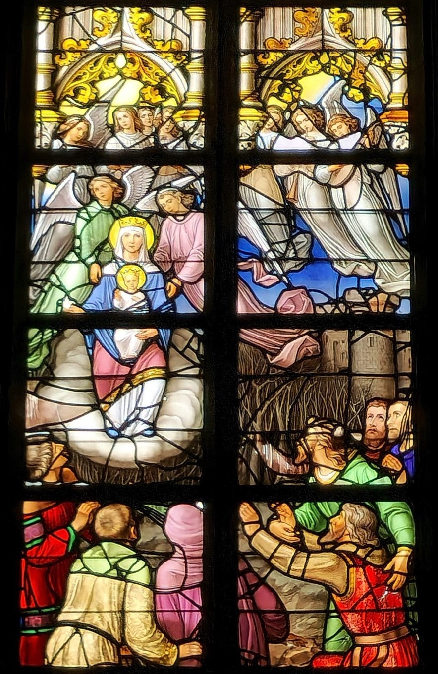 Vitrail (XIXe) de Notre-Dame de Tongre - détail (chapelle 15) © Rodolphe Zinga