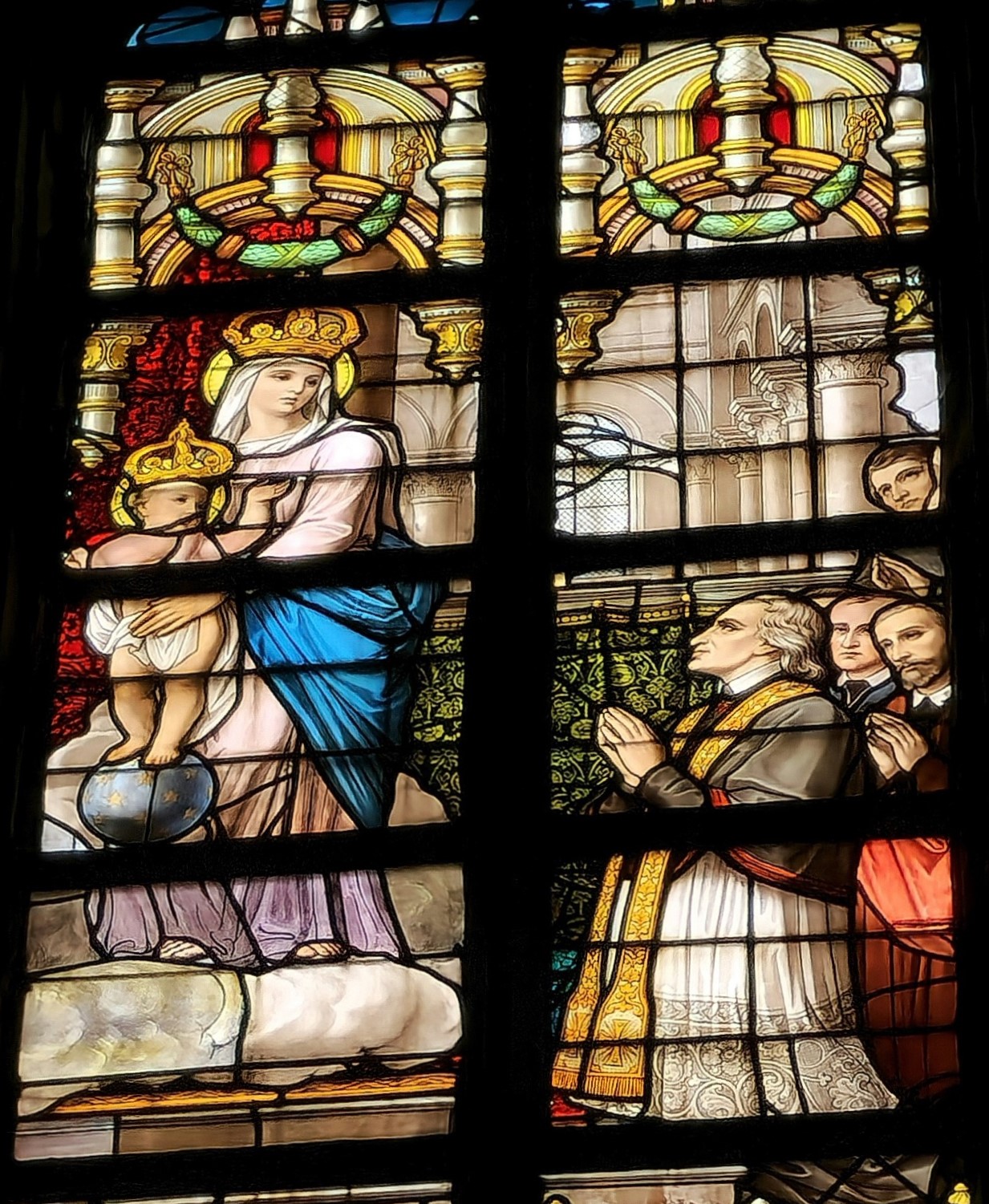 Notre-Dame des Victoires, vitrail (XIXe) de la chapelle 28 © Rodolphe Zinga